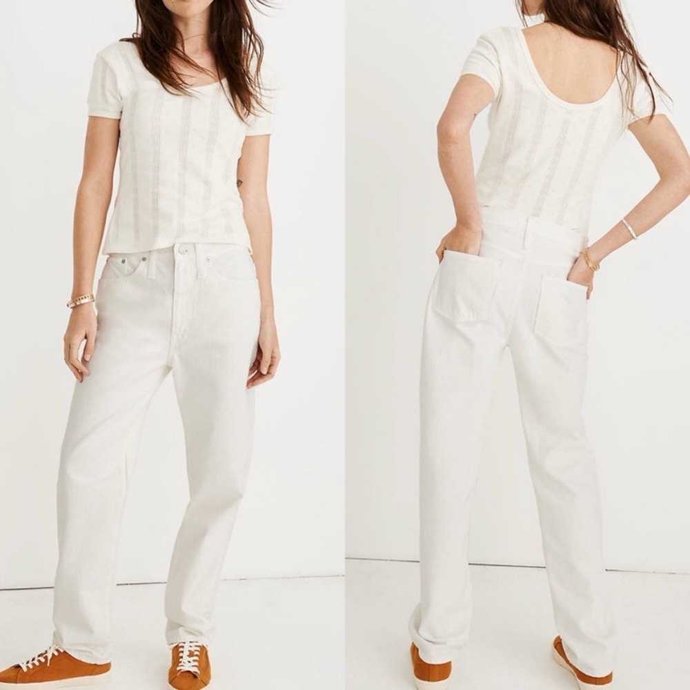 Madewell The Dad Jean Jeans in Tile White Size 29